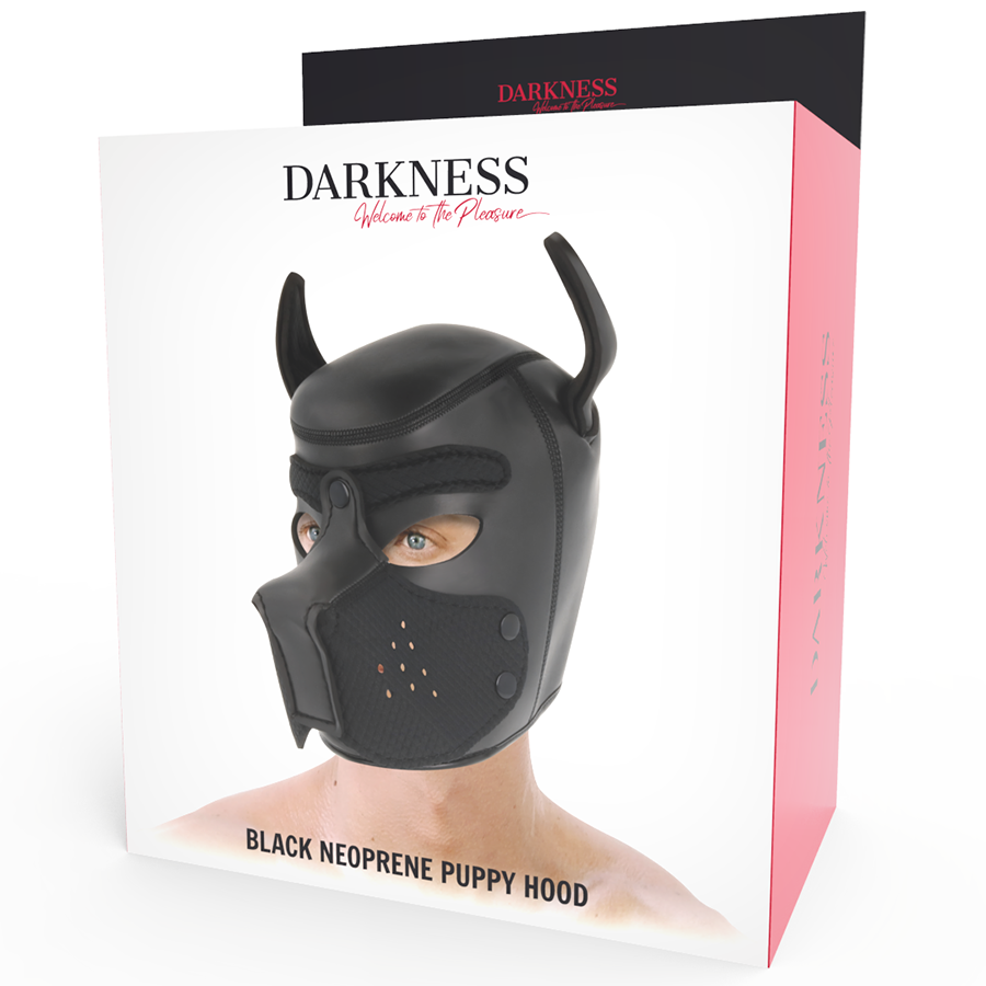 DARKNESS - NEOPREN-HUNDEMASKE MIT ABNEHMBARER MAULE L