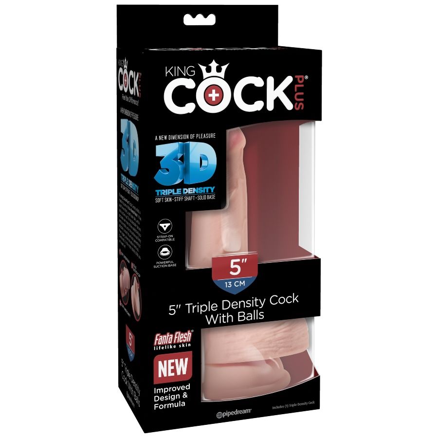 KING COCK - TRIPLE DENSITY DILDO 13 CM MIT HODEN