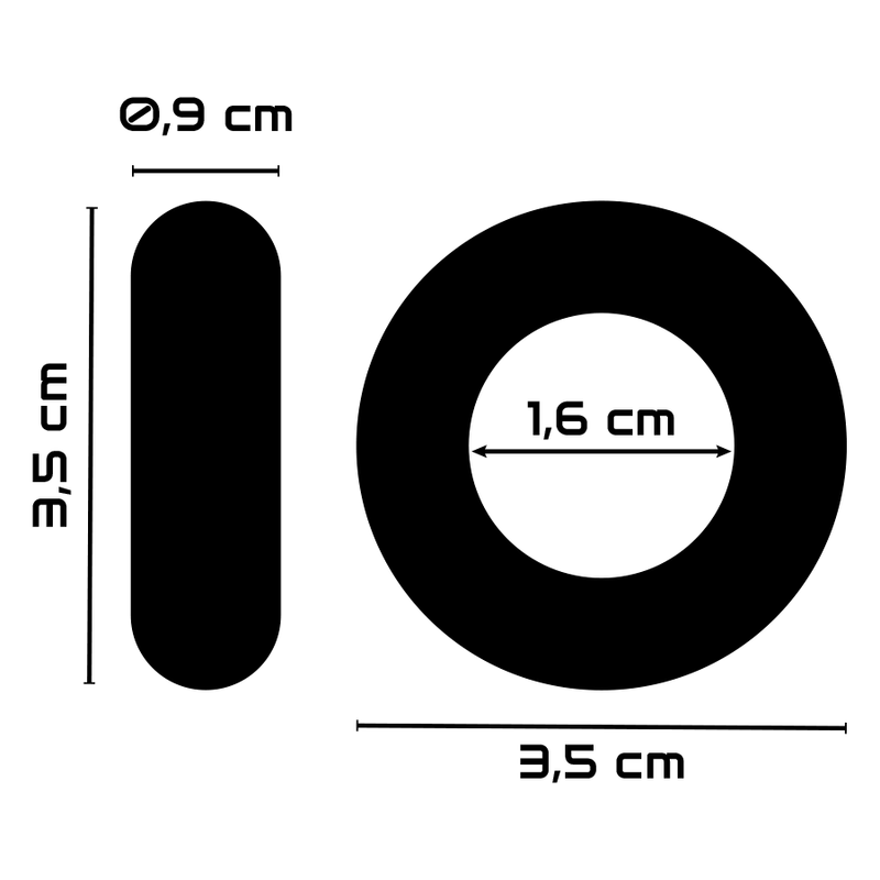 POWERING - SUPER FLEXIBLER UND WIDERSTANDSFÄHIGER PENISRING 3,5 CM SCHWARZ