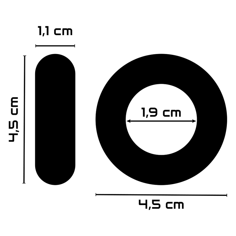 POWERING - SUPER FLEXIBLER UND WIDERSTANDSFÄHIGER PENISRING 4,5 CM SCHWARZ