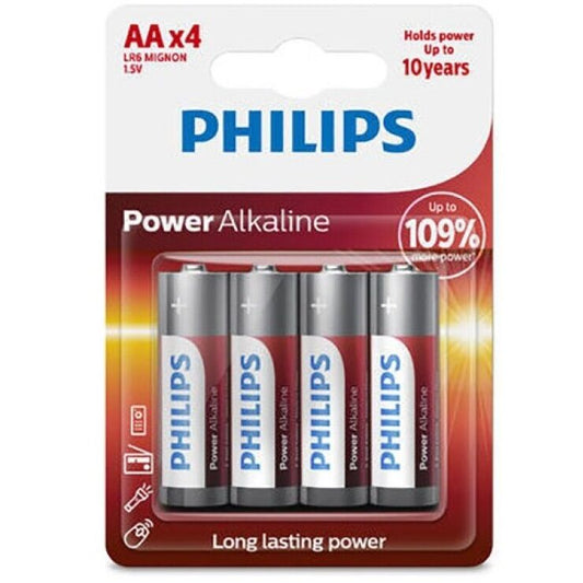 PHILIPS - POWER ALKALINE BATTERIE AA LR6 BLISTER * 4